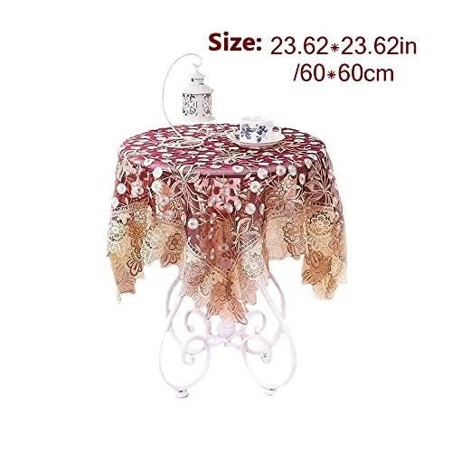 Small Square Tablecloth Pink Lace Edge Table Toppers Lace Table Cloth For Wedding Party Home Kitchen Living Room 2 Small Square Tablecloth Pink Lace Edge Table Toppers Lace Table Cloth For Wedding Party Home Kitchen Living Room - Image 2