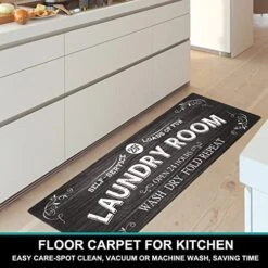 Homcomoda Farmhouse Laundry Room Runner Rugs With Rubber Backing Non Slip 20x59 Washable Laundry Room Mats Black Laundry Rugs And Mats For Laundry Room Decor -Generic Furniture Shop 51hlQatIFpL