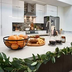 Austin Wire Bowl, Metal Fruit Basket With Lattice Design, Matte Black -Generic Furniture Shop 51i6QpQbT9L