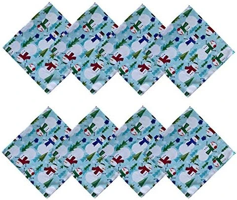 Blue Snowman Fun Christmas Fabric Tablecloth, Cheerful Snowmen And Evergreen Tree Print Xmas Soil Resistant, No Iron Easy Care Tablecloth, 52 Inch X 70 Inch Oblong/Rectangle 7 Blue Snowman Fun Christmas Fabric Tablecloth, Cheerful Snowmen And Evergreen Tree Print Xmas Soil Resistant, No Iron Easy Care Tablecloth, 52 Inch X 70 Inch Oblong/Rectangle - Image 7