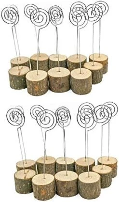 Rustic Real Wood Base Wedding Table Name Number Holder Party Decoration Card Holders Picture Memo Note Photo Clip Holder (10pcs Table Numbers) -Generic Furniture Shop 51iqHqHuTiL. AC