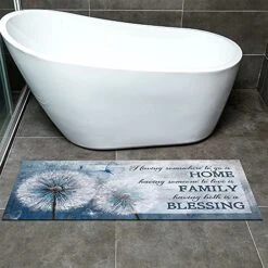 Anti-Fatigue Kitchen Rugs Blue White Flowers Dandelions Runner Rugs Non-Slip Soft Kitchen Mats Bathroom Rug Runner Doormats Carpet For Home Decor Rustic Doormat For Indoor Outdoor 60"x24" -Generic Furniture Shop 51jLMerLFKS