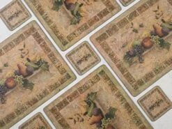 Pimpernel Tuscan Palette Collection Placemats | Set Of 4 | Heat Resistant Mats | Cork-Backed Board | Hard Placemat Set For Dining Table | Measures 15.7” X 11.7” -Generic Furniture Shop 51jSrWcyUuL