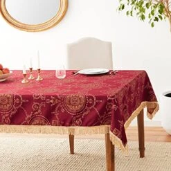 Prestige Damask Design Tablecloth Burgundy 60" By 84" Oblong/Rectangle -Generic Furniture Shop 51jaBKjqgAL