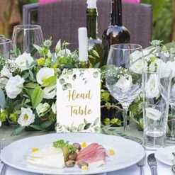 26 Pieces Wedding Table Numbers Cards 1-25 With Head Table Numbers Greenery Eucalyptus Table Cards Double Sided Party Table Numbers For Wedding Reception Baby Shower Birthday Bridal Party (Gold) 12 26 Pieces Wedding Table Numbers Cards 1-25 With Head Table Numbers Greenery Eucalyptus Table Cards Double Sided Party Table Numbers For Wedding Reception Baby Shower Birthday Bridal Party (Gold) -Generic Furniture Shop 51jnl5QAOUL