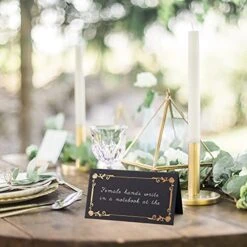 100 Pieces Black Place Cards For Weddings Or Party, Scored For Easy Folding, Place Cards For Table Setting, Food Tent Labels, Table Tent Cards For Receptions Parties Events Celebrations -Generic Furniture Shop 51kMsJrc43L