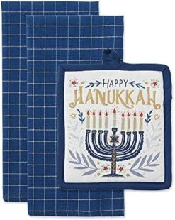 Hanukkah Kitchen Collection Festival Of Lights Celebration Decor, Dish Towel Set, 18x28, Embroidered Dreidel, 3 Piece -Generic Furniture Shop 51kQVGIxkS. AC