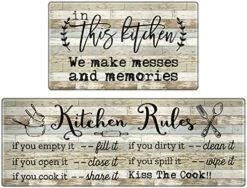 Kitchen Mat Set Of 2, Kitchen Rugs Anti-Fatigue Non-Slip Kitchen Floor Mats Waterproof Standing Mat With Sayings, Warming Gifts For Kitchen Decor, 17"x 30"+17"x 47" 12 Kitchen Mat Set Of 2, Kitchen Rugs Anti-Fatigue Non-Slip Kitchen Floor Mats Waterproof Standing Mat With Sayings, Warming Gifts For Kitchen Decor, 17"x 30"+17"x 47" -Generic Furniture Shop 51kijRyD0L. AC