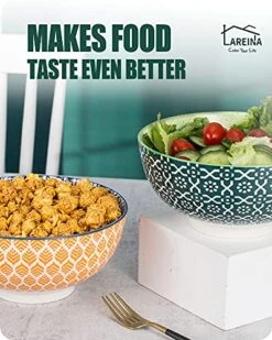 Salad Pho Soup Bowls Set For Eating, 55oz Lareina Extra Large Stackable Ramen Pasta Ceramic Serving Bowls, Big Round Microwavable Porcelain Bowls For Kitchen, Ideal Housewarming Gift -Generic Furniture Shop 51km1ykAnIS