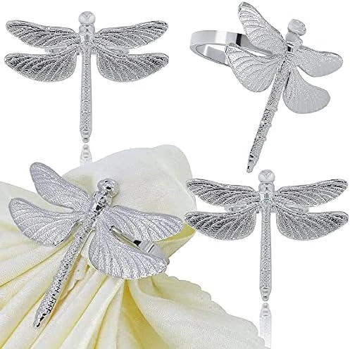 Diamond Napkin Rings Set Of 4 Silver Crystal Napkin Rings For Wedding Spring Summer Eater Holiday Dinner Table Linen Accessory (Ring A Silver, 4) 11 Diamond Napkin Rings Set Of 4 Silver Crystal Napkin Rings For Wedding Spring Summer Eater Holiday Dinner Table Linen Accessory (Ring A Silver, 4) - Image 11