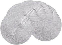 GENERIC Round Placemats Set Of 6 - Woven Red Place Mats Indoor For Dining Table - Washable Heat Resistant Farmhouse Table Mat - Plastic Vinyl Placemat - Table Mats Decorations For Dining Room -Generic Furniture Shop 51kwURspXWL. AC