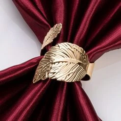 Old Leaf Napkin Rings Set Of 8, Metal Material -Generic Furniture Shop 51lD6l9L7IL