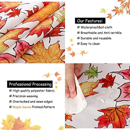 Thanksgiving Tablecloth Maple Leaves Printed Tablecloth Waterproof Polyester Table Cloth Rectangle Autumn Table Cover 57x84 Inch 3 Thanksgiving Tablecloth Maple Leaves Printed Tablecloth Waterproof Polyester Table Cloth Rectangle Autumn Table Cover 57x84 Inch - Image 3