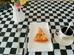 Pcs Of 2 Premium Plastic Checkered Flag Tablecloths Picnic Table Covers, Tablecovers Party Favor (2, Black) -Generic Furniture Shop 51m7sZMt7SL