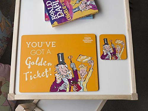 Roald Dahl Charlie And The Chocolate Factory Heat-Resistant Cork-Backed Printed Placemat, 30 X 23 Cm (12" X 9") - Orange 2 Roald Dahl Charlie And The Chocolate Factory Heat-Resistant Cork-Backed Printed Placemat, 30 X 23 Cm (12" X 9") - Orange - Image 2