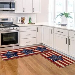 Artoid Mode Stripes Let Freedom Ring Kitchen Mats Set Of 2, 4th Of July Patriotic Liberty Decorations For Home Kitchen - 17x29 And 17x47 Inch -Generic Furniture Shop 51mSbJre5SL