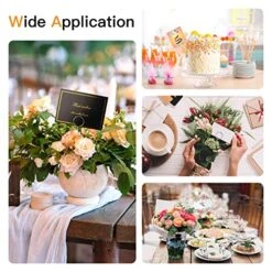 30 Pcs Floral Place Card Holder 13 Inch Floral Card Holder Picks , Metal Wire Photo Memo Holder , Round Flower Favor Card Holder For Wedding Party Birthday Office ​Cake (Silver, ​Give 30 Cards) -Generic Furniture Shop 51mjAyCvkzL