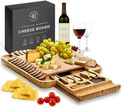 Cheese Board Gifts Set: Bamboo Large Charcuterie Boards, 4 Stainless Steel Cheese Knife & Serving Tray - Mothers Day Gift, Wedding Gifts, Housewarming Gift, Birthday Gifts For Women 12 Cheese Board Gifts Set: Bamboo Large Charcuterie Boards, 4 Stainless Steel Cheese Knife & Serving Tray - Mothers Day Gift, Wedding Gifts, Housewarming Gift, Birthday Gifts For Women -Generic Furniture Shop 51nibxuyJL. AC