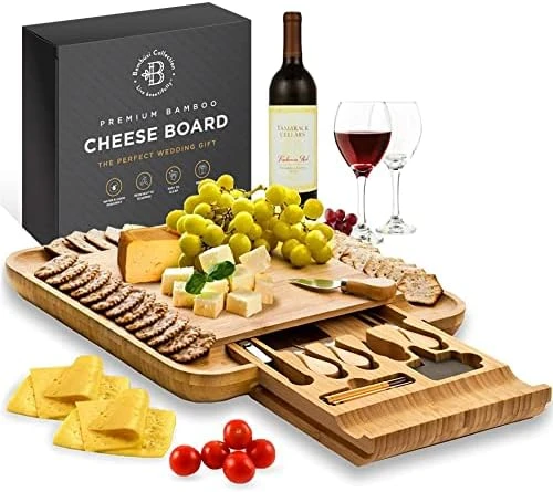 Cheese Board Gifts Set: Bamboo Large Charcuterie Boards, 4 Stainless Steel Cheese Knife & Serving Tray - Mothers Day Gift, Wedding Gifts, Housewarming Gift, Birthday Gifts For Women 6 Cheese Board Gifts Set: Bamboo Large Charcuterie Boards, 4 Stainless Steel Cheese Knife & Serving Tray - Mothers Day Gift, Wedding Gifts, Housewarming Gift, Birthday Gifts For Women - Image 6