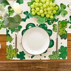 Dot Shamrock Luck Of The Irish St. Patrick's Day Placemats Set Of 4, 12x18 Inch Spring Table Mats For Party Kitchen Dining Decoration -Generic Furniture Shop 51nnJkkuFjL