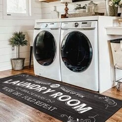 Homcomoda Farmhouse Laundry Room Runner Rugs With Rubber Backing Non Slip 20x59 Washable Laundry Room Mats Black Laundry Rugs And Mats For Laundry Room Decor -Generic Furniture Shop 51ns97hiqKL. AC