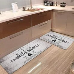 Farmhouse Anti Fatigue Kitchen Rug And Mats 2 Pieces PVC Leather Heavy Duty Standing Mats For Kitchen Sink Office Standing Desk Rug Wipe Clean -Generic Furniture Shop 51o1nXsI7wL