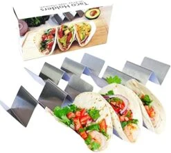 Taco Holder - Taco Holders, Stainless Steel With Free Recipe Ideas - Taco Stand Up Holder - Taco Stand - Taco Plates - Holds 3 Tacos - Dishwasher, Oven And Grill Safe (4 Pack) -Generic Furniture Shop 51o4vKmXQvL. AC