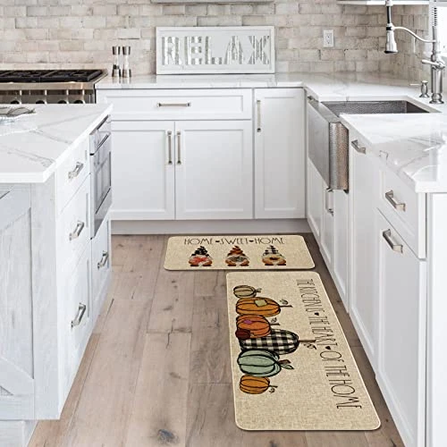 Artoid Mode Home Sweet Home Gnome Pumpkin Decorative Kitchen Mats Set Of 2, The Kitchen Is The Heart Of The Home Seasonal Fall Holiday Party Vintage Low-Profile Floor Mat - 17x29 And 17x47 Inch 4 Artoid Mode Home Sweet Home Gnome Pumpkin Decorative Kitchen Mats Set Of 2, The Kitchen Is The Heart Of The Home Seasonal Fall Holiday Party Vintage Low-Profile Floor Mat - 17x29 And 17x47 Inch - Image 4
