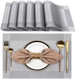 Placemats Set Of 6, Placemats Place Mats For Kitchen Dining Table, Heat-Resistant Anti-Skid Stain Washable PVC Table Mats, Easy To Cleaning Woven Vinyl Dinner Mats,12 X 18 Inch (Gold)… 11 Placemats Set Of 6, Placemats Place Mats For Kitchen Dining Table, Heat-Resistant Anti-Skid Stain Washable PVC Table Mats, Easy To Cleaning Woven Vinyl Dinner Mats,12 X 18 Inch (Gold)… -Generic Furniture Shop 51ooMCG3QhL. AC
