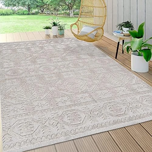 JONATHAN Y SBH102A-5 Citta High-Low Pile Mediterranean Tile Indoor Outdoor Area Rug Bohemian Contemporary Geometric Easy Cleaning Bedroom Kitchen Backyard Patio Porch Non Shedding, 5 X 8, Beige 7 JONATHAN Y SBH102A-5 Citta High-Low Pile Mediterranean Tile Indoor Outdoor Area Rug Bohemian Contemporary Geometric Easy Cleaning Bedroom Kitchen Backyard Patio Porch Non Shedding, 5 X 8, Beige - Image 7