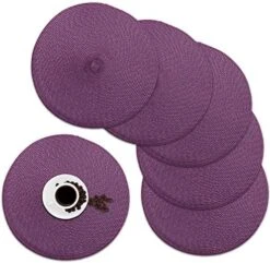 Round Placemats, Crossweave Heat Resistant Woven Round Place Mats Diameter 13.5 Inch For Kitchen Table Set Of 6 (Nautical Blue) -Generic Furniture Shop 51p9EwXEFfL. AC