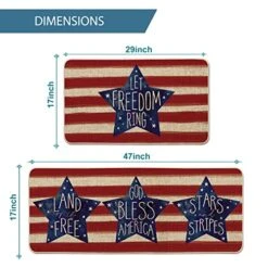 Artoid Mode Stripes Let Freedom Ring Kitchen Mats Set Of 2, 4th Of July Patriotic Liberty Decorations For Home Kitchen - 17x29 And 17x47 Inch -Generic Furniture Shop 51p9ooDPFuL