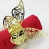 100 Pcs Napkin Rings Laser Cut Butterfly Shape Foil Paper Napkin Holder For Weddings Party Serviette Table Decoration Restaurant (Gold)