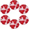 Embroidered Placemats Set Of 6, 15" Round Placemats, Marriage Proposals, Red Heart Table Placemats Indoor Outdoor Love Holiday Dining Party Decor