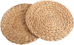 Kilofly Natural Water Hyacinth Weave Placemat Round Braided Rattan Tablemats 13.5 Inch X 4pc -Generic Furniture Shop 51piAACcLmL. AC