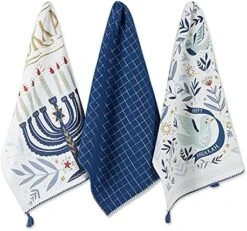 Hanukkah Kitchen Collection Festival Of Lights Celebration Decor, Dish Towel Set, 18x28, Embroidered Dreidel, 3 Piece -Generic Furniture Shop 51pk03QGsRS. AC