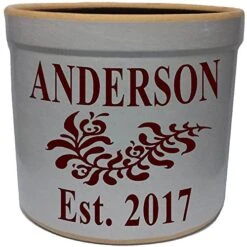 2 Gallon Personalized Stoneware Crock - Wedding Tulip