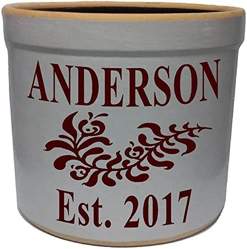 2 Gallon Personalized Stoneware Crock - Wedding Tulip 10 2 Gallon Personalized Stoneware Crock - Wedding Tulip - Image 10