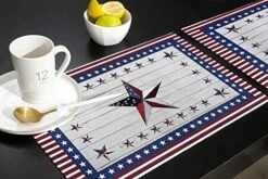 Independence Day Placemats Set Of 6, Cotton Linen Table Mats Non-Slip Washable July 4th Patriotic USA Flag Theme Stars Blue Red Stripe Placemat For Holiday Party Kitchen Dining Table Decor -Generic Furniture Shop 51q2NbR9B8L