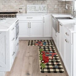 Artoid Mode Watercolor Buffalo Plaid Vase Stars Truck Kitchen Mats Set Of 2, 4th Of July Patriotic Liberty Decorations For Home Kitchen - 17x29 And 17x47 Inch 9 Artoid Mode Watercolor Buffalo Plaid Vase Stars Truck Kitchen Mats Set Of 2, 4th Of July Patriotic Liberty Decorations For Home Kitchen - 17x29 And 17x47 Inch -Generic Furniture Shop 51q8VZopiIL