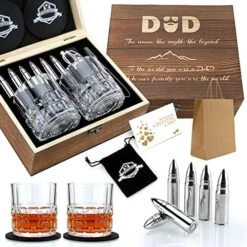 Whiskey Stones Gift Set - Whiskey Glass Set Of 2 - Granite Chilling Whiskey Rocks - Scotch Bourbon Whiskey Glass Gift Box Set - Best Drinking Gifts For Men Dad Husband Birthday Party Holiday Present -Generic Furniture Shop 51qC IoDlkL. AC