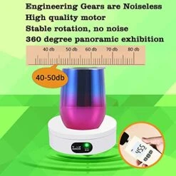 YVV Turner Cup Rotating Display Stand For Epoxy Glitter Tumbler, 360 Degree Automatic Mute Rotating Turntable For Photography Products Tumbler Making Supplies Spinner -Generic Furniture Shop 51qRb77tsLS