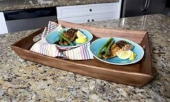 1165 Acacia Curved Serving Tray, 19.88" X 14" X 2.5" -Generic Furniture Shop 51r0RM5vcLL