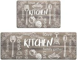 Colorful Anti Fatigue Kitchen Mat Set 2 Pieces Non Skid Waterproof Kitchen Rugs And Runner Sets Cushioned Kitchen Floor Mat Carpet Comfort Standing Mats 17"x28"+17"x48" -Generic Furniture Shop 51r4tHAvIL. AC