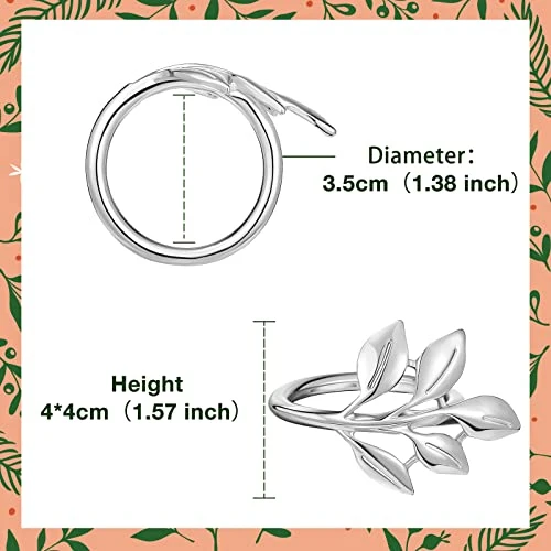 Fall Napkin Rings Set Of 4 - Easter Napkin Rings Silver Leaf Napkin Rings For Casual Place Settings, Holiday Family Dinner, Wedding 5 Fall Napkin Rings Set Of 4 - Easter Napkin Rings Silver Leaf Napkin Rings For Casual Place Settings, Holiday Family Dinner, Wedding - Image 5