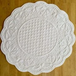 100% Cotton Quilted Round Placemat In White | Single Placemat -Generic Furniture Shop 51rCmB5KcLL. AC