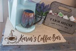 Personalized Coffee Bar Mat - Customized Burlap Placemat For Your Coffee Maker - Made In The USA -Generic Furniture Shop 51rOntDqVpL
