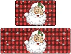 Pauwer Christmas Kitchen Rugs Set Of 2, Red Buffalo Plaid Poinsettia Flower Kitchen Floor Mat, Non Slip Anti Fatigue Kitchen Mats For Floor, Cushioned Kitchen Rug Set Christmas Decorations For Home -Generic Furniture Shop 51rWrgdkkaL. AC