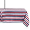Patriotic Stripes Tabletop Collection, Stain Resistant & Waterproof, Tablecloth, 60x84 W/Zipper, Red, White, & Blue