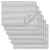 Alloy Gray And White Ticking Stripe Fabric Placemats 13 X 19 Inches Woven Cotton Reversible, Set Of 6